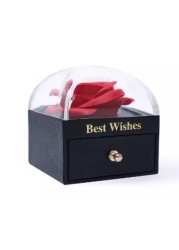 Generic Eternal Rose Gift Box, Handmade Fresh Preserved Rose Gift For Her On Birthday,Christmas,Mother&#39;s Day,Valentine&#39;s Day (Red) (Necklace Not Included)