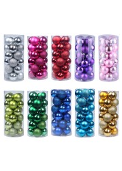 -24pcs عام/ الكثير 3/4 / 6cm وشجرة عيد الميلاد ديكور الكرة الحلي عيد الميلاد حزب الكرة الشنق زخرفة ديكور للمنزل زينة عيد الميلاد الأحمر 3CM