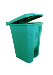 AKC Plastic Garbage Bin 68-Liter Capacity Durable Large Trash Can for Home, Office, or Commercial Use Sleek Green Design
