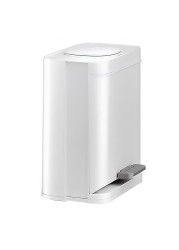 Limitless 12L Pedal Trash Bin – Touchless Waste Can with Side & Top Openings, Hands-Free Operation, Compact & Durable for Kitchen, Bathroom, Office, Outdoor – White Grey
