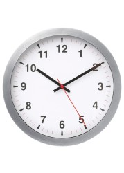Wallclock No Disturbing Ticking Sounds Silver-Colour 28cm