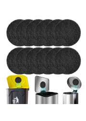 12-Pack Universal Stick-on Trash Can Odor Absorbing Filters, Thick Design Activated Charcoal Purifying Deodorizer for Trash Cans, Compost Buckets, Countertop and Recycle Bins (Round)