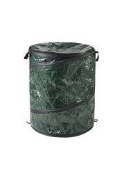 Wakeman Collapsible Trash Can Pop Up 33 Gallon Trashcan for Garbage With Zippered Lid Outdoors Ideal for Camping Recycling and More Green