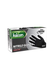 Falcon Nitrile Black Powder Free Gloves- Medium 100/Pack