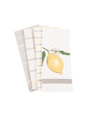 KAF Home Pantry Lemon Kitchen Dish Towel Set of 4 100Percent Cotton 18 x 28inch