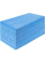 Marrkhor 50-Piece Reusable Kitchen Paper Towels All Purpose Cloths Kitchen Dish Cloths Absorbent Original Kitchen Towels Disposable Kitchen Rags Disposable Cloths Cleaning Wipe Sheets Blue