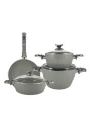 Avci Home Maker Farah Ceramic Coating Cookware Set Grey 7 PCS