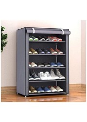 5-Layer Stylish Shoe Organizer, Shoe Rack for Entryway Hallway Storage Furniture with 5 Open Shelves Perfect for organizing shoes(Grey)