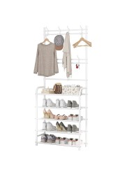Aiwanto 5 Tier Shoes And Coat Rack Shoes Storage Shelf For Home (White)