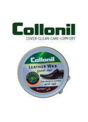 Collonil Leather Wax Tin Brown 50ml &ndash; Nourishing High-Gloss Shoe Polish for Premium Leather Care