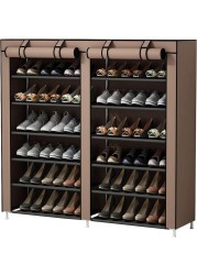 12 Tier Shoe Rack, Shoe Storage Hold up to 36 Pairs Shoes With No-woven Fabric Cover,Multi-layer Shoe Storage Cabinet 116cm X 30cm X 105cm