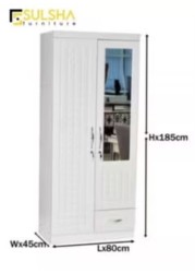 2 Door Wooden Wardrobe Cabinet Cupboard Engineered Wood Perfect Modern Stylish Heavy Duty