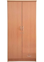Karnak 2 Door Wooden Wardrobe, Cabinet With 1 Lockable Drawer Perfect Modern Stylish Good Quality, Beige