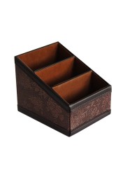 Daixers PU Leather Remote Control Holder Storage Container for TV Remote Phone Caddy Eyeglasses