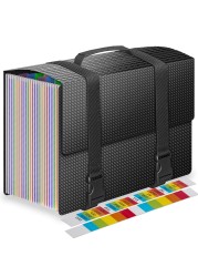Fun Storage Expanding File Folders,Accordion File Organizer with Handle,25 Pockets Portable Filing Box for Paperwork Documents Paper,A4/Letter Size