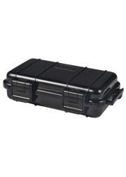 Yuecoom Dry Storage Box, Shockproof Waterproof Box with 2 U‑Shape Buckle, Plastic Storage Container for Cameras, Phones, Camping, Fishing, Hiking(Large-Black)