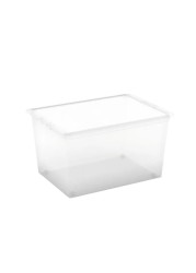 Keter C-Box XL Transparent Storage Container with Wheels 50L - Spacious and Clear Plastic Organizer for Wardrobe Efficiency