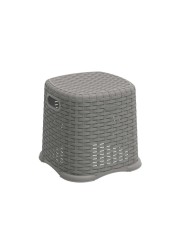 Cosmoplast Rattan Step Stool Grey 28cm