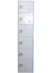 Galaxy Design Six Door Metal Locker Cabinet With Plastic Handle Grey Color Size (L x W x H) 45 x 45 x 183 Cm Model - GDF-6T.No Installation included &amp; No Warranty.