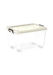 Cosmoplast Plastic Storage Box With Wheels 33L Clear