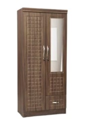 2 Door Wooden Wardrobe Cabinet Cupboard Engineered Wood Perfect Modern Stylish Heavy Duty With Mirror