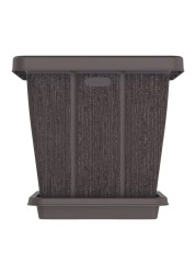 Cosmoplast Cedargrain Square Planter With Tray Dark Brown 45L