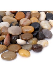 Calofulston 25LB River Rocks for Plants 1175 inch Natural Decorative Stone for Indoor Pots or Vase or Outdoor Garden Landscaping Polished Mixed Pebbles for Planters Come with Gloves