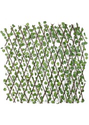 Generic-Simulation Fence Fence Telescopic Fence Fake Flowers Green Leaves Outdoor Garden Fence Wall Guardrail Decorative Leaves Blocking Plants Small fence-small green dill leaf