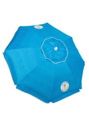 Tommy Bahama 6&#39; UPF 50+ Tilt Beach Umbrella with Integrated Sand Anchor, Wind Vent, and Carry Bag, Blue