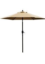 Sunnyglade 7.5&#39; Patio Umbrella Outdoor Table Market Umbrella with Push Button Tilt/Crank, 6 Ribs (Tan)
