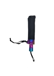3 Fold Automatic Open Umbrella Black Inside PU Rainbow