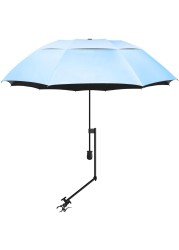 XLINGZA UPF 50+ Beach Umbrella with Adjustable Universal Clamp