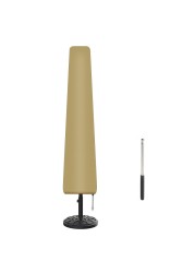 JC Patio Umbrella Cover 420D Waterproof Heavy Duty Fabric Market Parasol Umbrella Cover with Push for 7ft to 11ft Outdoor Umbrellas748 inch Beige