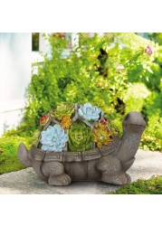 GIGALUMI 11.5 Inch Solar Garden Statues Turtle Figurine Lights for Outside Garden Decor, Yard Decorations Outdoor Housewarming Gifts for Mom, Women for Mothers Day