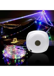 Camping Light 5 Lighting Modes Length 32.8 Ft Colorful Outdoor String Lights Retractable LED Strip Waterproof Rechargeable Portable Camping Lights For Camping