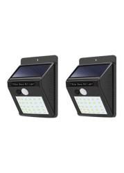 Generic - 4 Piece 30 Garden LED Motion Sensor Solar Wall Light Multicolour 30.0x25.0x5.0centimeter