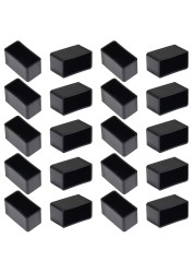 Bonsicoky 20Pcs Rectangle Rubber Furniture Leg Caps 34 x 112 Vinyl Flexible Chair Leg Floor Protectors for Patio Indoor Chair Table Bed 19 x 39mm