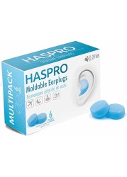HASPRO [6-Pair Pack] Soft Silicone Earplugs for Sleeping, Swimming &amp; Bathing, Anti-Snoring, Noise Cancelling Reusable Earplugs. Adults &amp; Children (Blue)