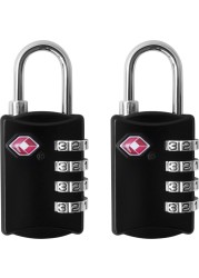 Desired Tools TSA Locks for Luggage, 2-Pc Durable Steel Padlock, Keyless Easy to Read 4-Digit Combination Lock for Backpacks, Travel Suitcases, Toolbox, Filing Cabinets, Baggage &amp; Gym Locker, Black