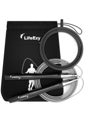 Jump Rope, High Speed Weighted Jump Rope - Premium Quality Tangle-Free - Self-Locking Screw-Free Design - Skipping Rope for Workout Fitness, Crossfit &amp; Home Exercises (Black)