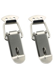 RuiLing 2pcs 74mm Spring Loaded Latch Catch Toggle Clamp Stainless Steel Duckbill Tensionlock Hasp for Cabinet Boxes Suitcase Safety Security Hardware Accessories