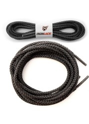 IRONLACE Unbreakable Round Bootlaces Indestructible Waterproof Fire Resistant Boot Shoe Laces 1500Pound Breaking StrengthPair Black 54Inch 32mm Diameter 1Pair