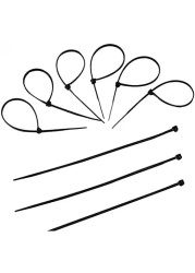Generic 100Pcs Wire Self-Locking 250Mm Black Nylon Plastic Network Cable Wire Zip Tie Cord Strap Plastic Zip Trim Wrap Cable Loop Ties