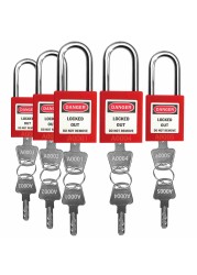 SAFBY Lockout Tagout Locks 5pcs Loto Padlocks Product for Lock Out Tag Out Stations and Devices Red Key Difference