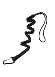 LEIFIDE Tool Lanyard Standard Length Safety Tool Leash 17.6lb 8kg Tough Adjustable Fall Protection Tether with Aluminum Screw Lock Buckle, Shock Cord Stopper and Retractable Loop End, Black (1 Pcs)