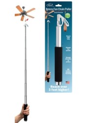 Jokari 3 Foot Telescoping Rod with Grabber to Easily Reach High Ceiling Fan Chains and Change Airflow Direction Effortlessly. No Ladder or Step Stool Needed