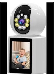 Radiotronics Home Security Cameras for Baby/Elder/Dog/Pet Camera, 4K Resolution,360° Panoramic/2.8" Screen/Indoor Security Camera, Night Vision