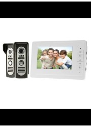 Radiotronics 7” Wired Door Phone System Intercom Doorbell with Indoor and Outdoor Camera Support Unlock Infrared Night View Rainproof for Home Surveillance
