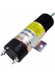 SPJIUQI 12V 2-Terminal Dual Coil Pull Throttle Solenoid Fits Kubota WG-750 DF-750 DF-752 DF-972 D-905 D1105 Z482 Genie 20780GT Z-34/22 Z-45/22 D610-A1V12 1502-12C2U1B1S1 1001118582
