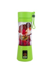 عام-380ml USB الكهربائية الشحن عصير كأس المحمولة متعددة الوظائف الرئيسية الفاكهة خلاط عصارة